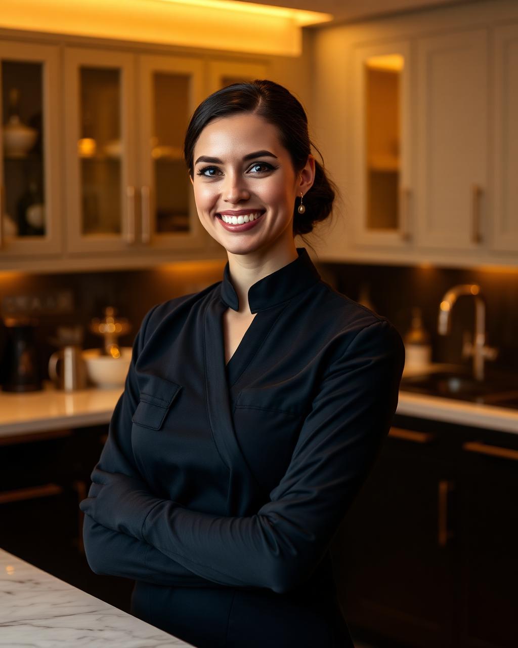 Luxe Cleaning Services founder in a London kitchen